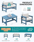 SERWALL 8 Pieces HDPE Outdoor Conversation Sofa Set - Image 2