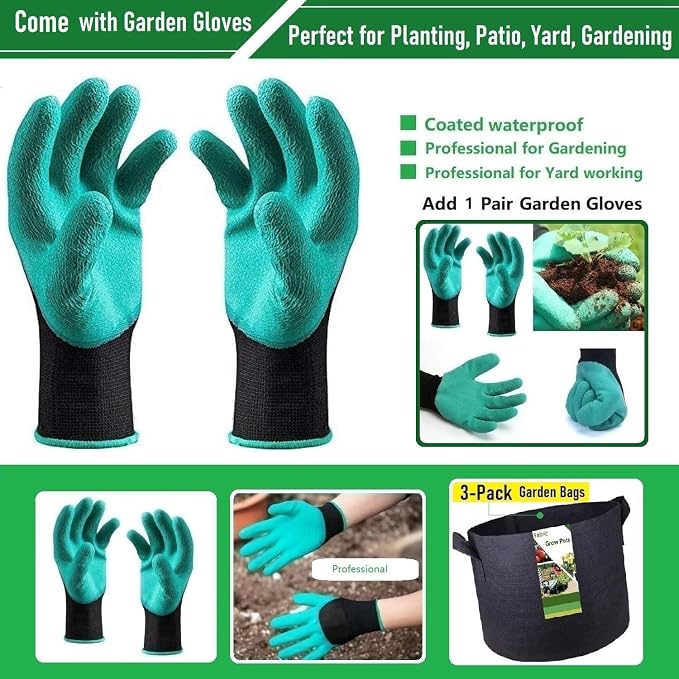 3-Pack 40 Gallon Thickened Plant Grow Bags Large Heavy Duty Garden Bag Fabric - Image 9