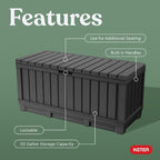 Keter Kentwood 92 Gallon Resin Deck Box-Organization and Storage - Image 3