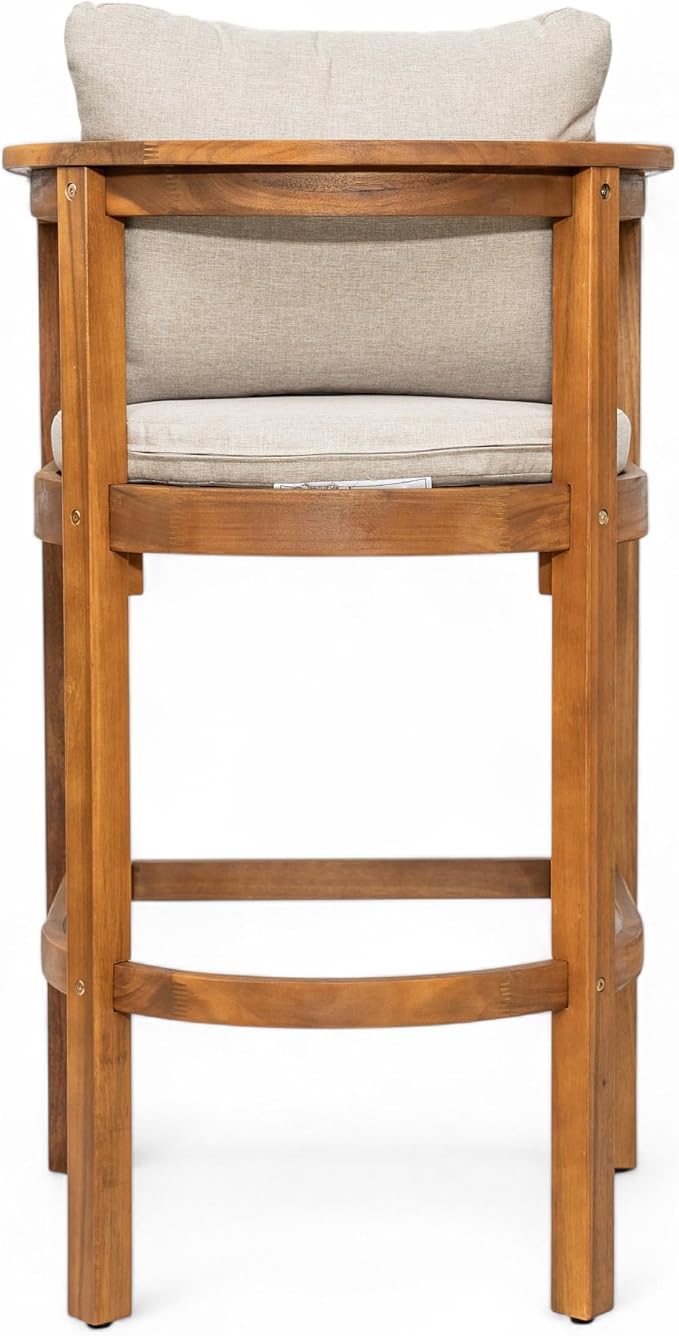 Christopher Knight Home Kuart Acacia Wood Outdoor Bar Stool Set of 2 - Image 9