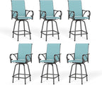 PHI VILLA Outdoor Bar Stools Set of 6, Swivel Patio Bar Stools & Chairs by PHIVILLAThepioneerofcomfortablehouseholdsupplies