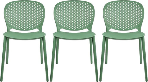2xhome Set of 3 Patio Dining Chairs | Modern Stackable Outdoor Pool Side Chair by 2xhome