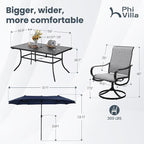 PHI VILLA 8 Piece Patio Dining Set - Image 8