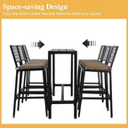 Outdoor Patio Bar Set, Bar Height Patio Dining Set, Weather-Resistant Bistro - Image 5