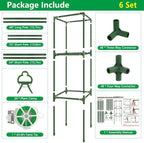 6 Pack Square Tomato Cages, 49.2" Large Upgraded Heavy Duty Steel Tomato - Image 6