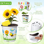 Capoda 24 Sets Garden Flower Pots Crafts Kit DIY Spring Plastic Seedling - Image 3