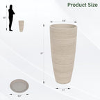 Set of 2 Tall Planter, 21 inch Large Plastic Planter - Image 3