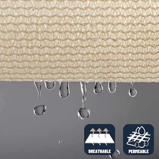 SUNNY GUARD Custom Size 16'x24'x28.8' Triangle Butter Cream UV Block Sunshade - Image 5