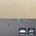 SUNNY GUARD Custom Size 13'x14' Rectangle Butter Cream UV Block Sunshade - Image 5