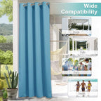 NICETOWN Sunlight Blocking Teal Blue Outdoor Curtain 95" L - Image 5