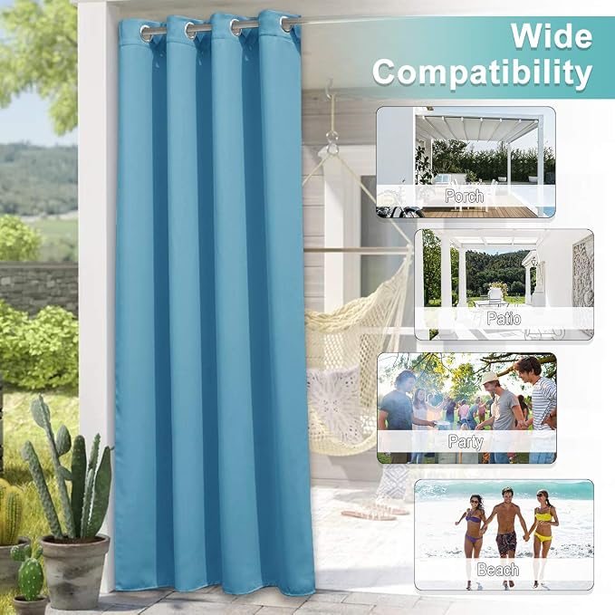 NICETOWN Outdoor Curtain for Patio Waterproof, Energy Saving Thermal Insulated - Image 7