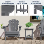 nalone Adirondack Side Table 16.5" Outdoor Side Table HDPE Plastic Double - Image 4