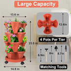 DUNCHATY Stackable Planters 4 Tier Vertical Garden Planting Tower Planters - Image 7
