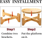 2 Pack Bamboo Plant Stand, Mid Century Modern Planter Stand, Detachable Flower - Image 3