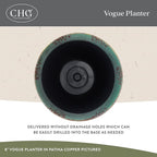 Classic Home and Garden Premiere Collection Planter Vogue, Patina Copper - Image 3