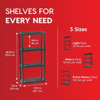IRIS USA 4-Shelf Light Duty Plastic Storage Shelves, 200lb Capacity, Medium - Image 3