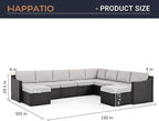 HAPPATIO 10 Piece Patio Conversation Set, All-Weather Patio Furniture Set - Image 6