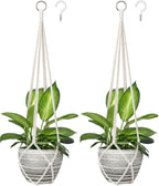 Dahey Macrame Plant Hanger Indoor Hanging Planter Basket Handmade Woven Cotton by Dahey