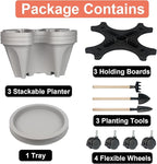 GameXcel Vertical Planter 3 Tier Stackable Planters Garden Planters Strawberry - Image 8