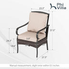 PHI VILLA Patio Chairs Set of 2, Heavy Duty Outdoor Metal Wicker Dining Chair - Image 2