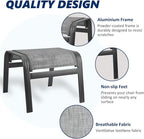 Outdoor Patio Ottoman Seat Textilene Portable Metal Footstool Portable Footrest - Image 4