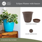 The HC Companies 10 Inch Eclipse Round Planter Pots - Image 2