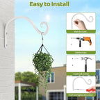 BOLITE Plant Hangers Outdoor Indoor, 12 Inch Wall Plant Hooks, Metal Bird - Image 9