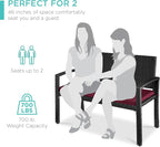 Best Choice Products Outdoor Bench 2-Person Wicker Garden Patio Benches Seating - Image 6