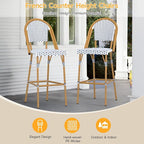 ONBRILL French Outdoor Bar Stool Set of 4, Patio Counter Height Chairs - Image 4