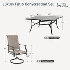 PHI VILLA 9 Pcs Patio Dining Set - Image 8