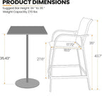 Crestlive Products Outdoor Bar Stools Set of 2, Counter Height Bar Stool - Image 2