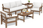SERWALL HDPE Patio Furniture Set, 7-piece Outdoor Sectional Sofa Set, All by SERWALL