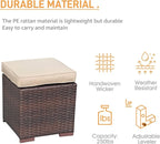 Patiorama 2 Pieces Assembled Outdoor Patio Ottoman, Indoor Outdoor All-Weather - Image 6