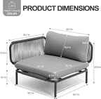 4 Piece Modern Outdoor Sectional Sofa, Weather-Resistant Metal Frame and - Image 2