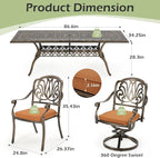 9-Piece Outdoor Dining Set All Aluminum Patio Table and Chairs Set - Image 2