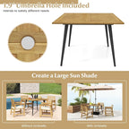 Tangkula 42.5" Acacia Wood Outdoor Dining Table - Image 6