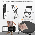VINGLI 20 Pack Black Plastic Folding Chair, Indoor Outdoor Portable Stackable - Image 3