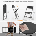 VINGLI 12 Pack Black Plastic Folding Chair, Indoor Outdoor Portable Stackable - Image 3