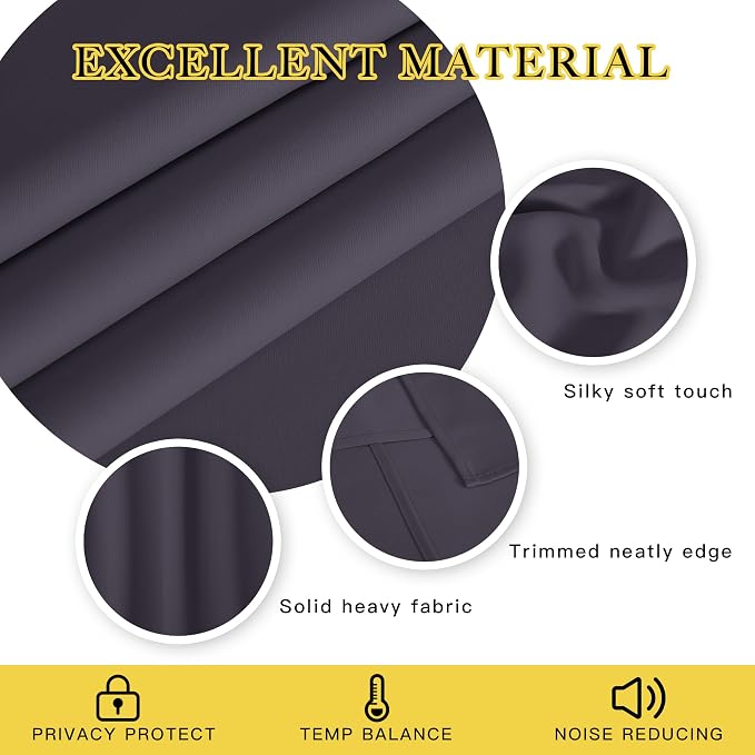 NICETOWN Blackout Drapery Curtain Panel 90 inches Long - Image 2