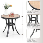 PHI VILLA Outdoor Round Side Table, All Weather Coffee Bistro Table - Image 4