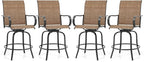 Giantex Set of 4 Swivel Outdoor Bar Stools, All-Weather Bar Height Patio Chairs by Giantex