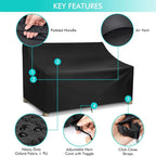 WLEAFJ Patio Sofa Cover Waterproof, Outdoor Loveseat Cover, Heavy Duty Outdoor - Image 3