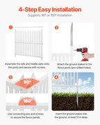 VEVOR 48" W x 48" H Vinyl Fence Panels, Air Conditioner Fence, Outdoor Privacy - Image 4
