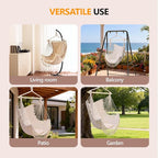 ONCLOUD Hammock Chair Hanging Rope Swing, Load Capacity Up to 550 LBS Macrame - Image 3