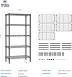 1250 lbs 5 Tier Shelf Metal Storage Shelves Shelving Wire Rack Heavy Duty - Image 3