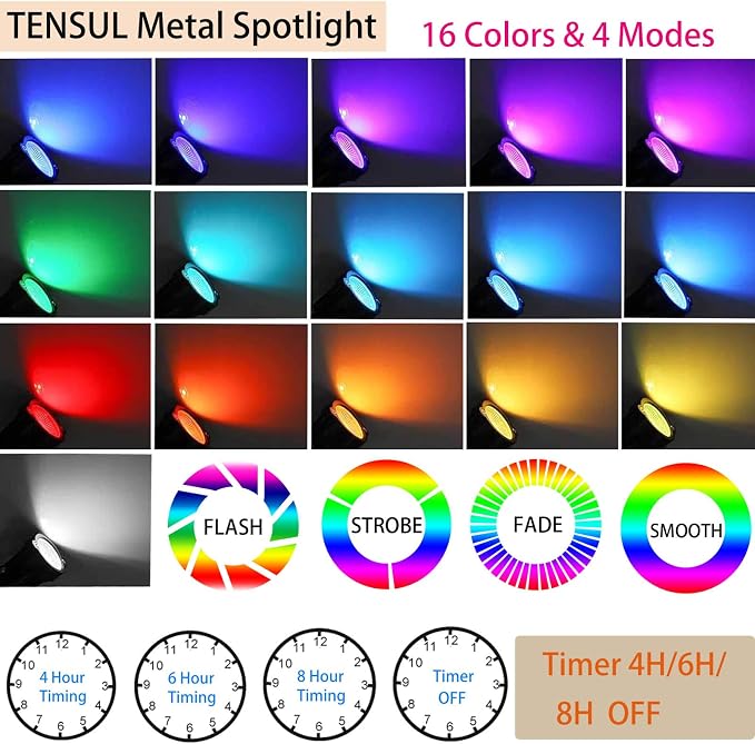 Christmas Spotlight 10W LED Color Changing Outdoor Hallowmas Spot Lights Timer - Image 2
