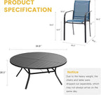 VICLLAX Patio Table and Chair Set of 10, All Weather Metal Round Outdoor Dining - Image 7