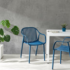 Modern Stackable Outdoor & Indoor Plastic Dining Chairs Set, Armchairs Set - Image 2