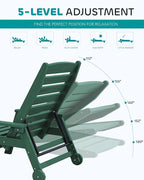 SERWALL Patio Chaise Lounge Chair, Poly Lounge Chair - Image 3