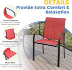 VICLLAX Patio Dining Set for 6, All Weather Metal Outdoor Furniture Set- 47" - Image 5